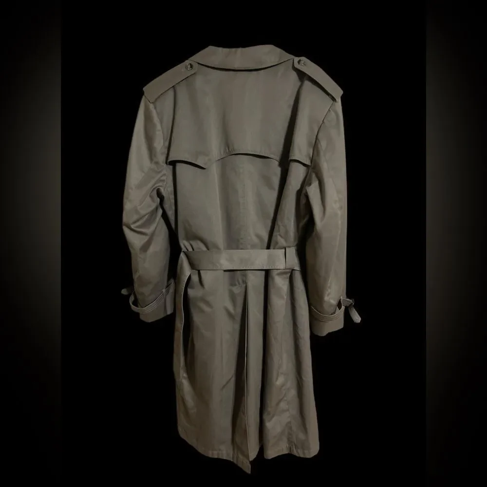 Mens London Towne Brown Trench Coat size 46 Reg equivalent to XL